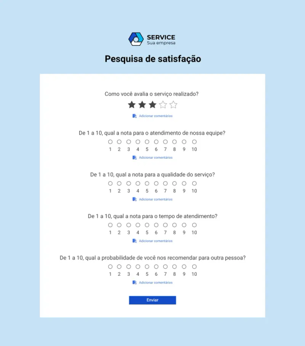 Imagem demonstrando a pesquisa e sua lista de perguntas
