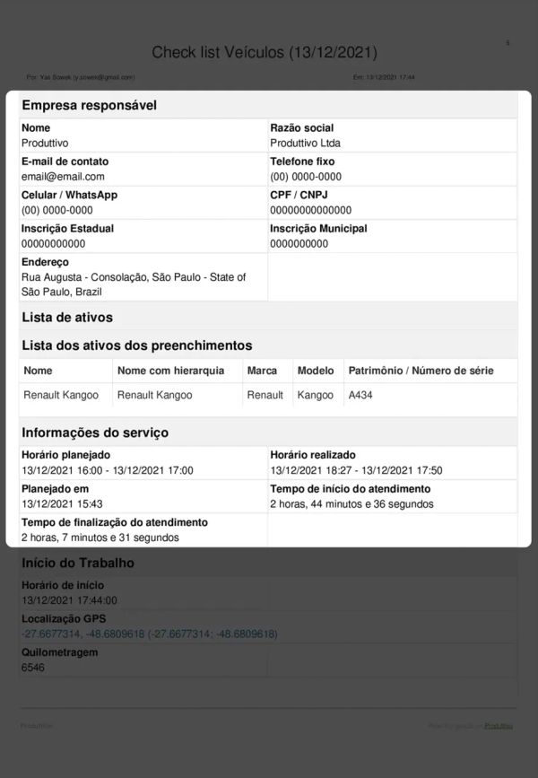 Checklist Veículos Cabeçalho